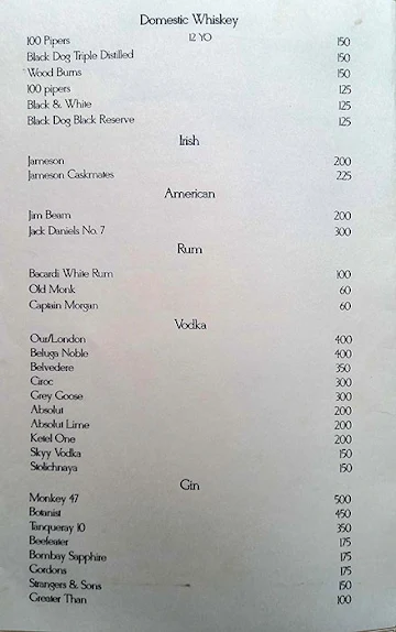 The Awadh House menu 