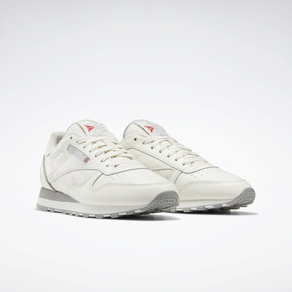 Reebok Classic Leather white trainers.