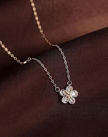 Collar de flores de circonita para - 1