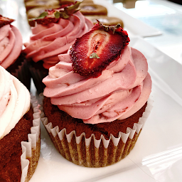 Keto Strawberries and Cream Cupcake