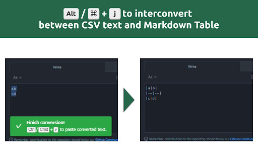 CSV2MD Shortcut