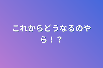 これからどうなるのやら！？