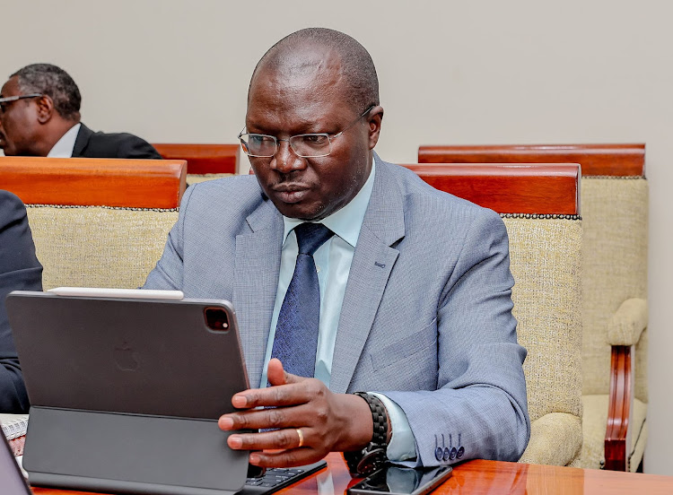 Cooperatives and MSE Development Cabinet Secretary Simon Chelugui during the joint cabinet committee meeting at DP Gachagua Karen residence on March 12, 2024.