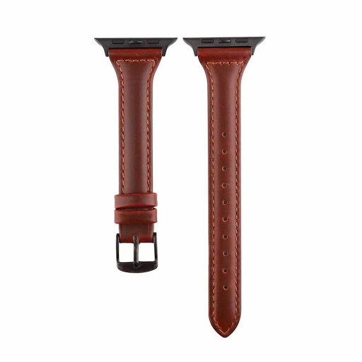 Title 1, Thin leather watch strap with buckle, ideal for...
