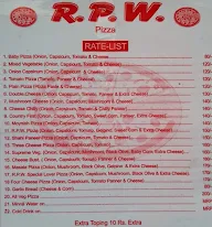 R.P.W Pizza menu 1