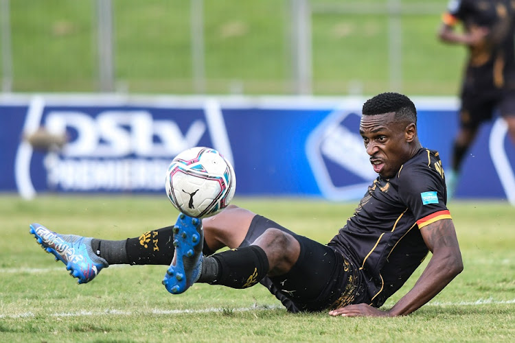 Mxolisi Macuphu of Royal AM FC during the DStv Premiership match against AmaZulu FC at Chatsworth Stadium in Durban on April 24 2022.