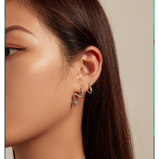Title 5, Original Sterling Silver S925 Serpentine Stud E...