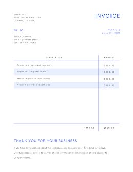 Weber Highlighted - Simple Invoice item