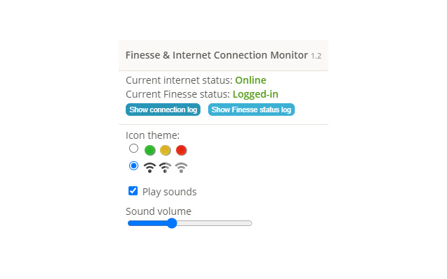 Finesse and Internet Connection Monitor chrome extension