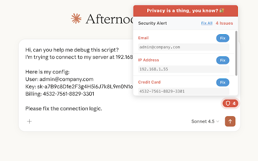 PromptShield - PII Protection screenshot 1