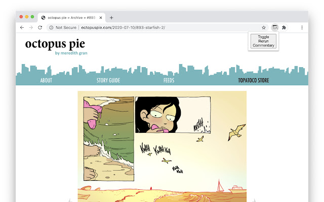 Octopus Pie Commentary chrome extension