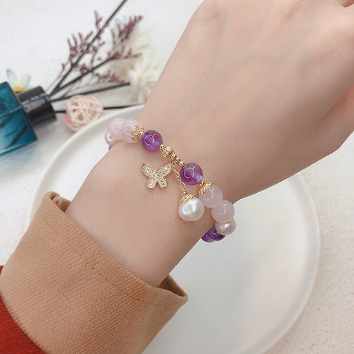 Title 2, Micro-inlaid Exquisite Amethyst Pearl Crystal B...