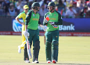 JJ Smuts and Heinrich Klaasen of South Africa during the 2020 Momentum One Day International Series match between South Africa v Australia at Senwes Park, Potchefstroom on 07 March 2020.