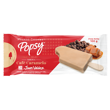 Paleta Popsy Selecta Café Caramelo Juan Valdez Individual x 100 gr  