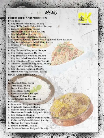 The Sinnamon Kitchen menu 