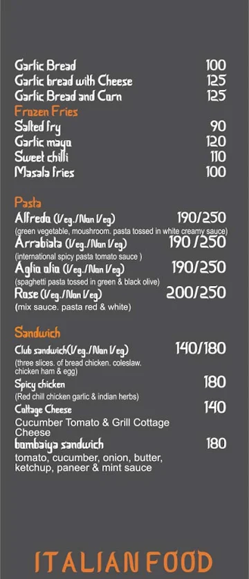 Moh Maya Cafe menu 