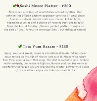 Soshi House menu 1