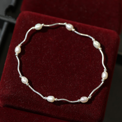 Title 1, Natural Freshwater Pearl String Wave Shape Elev...