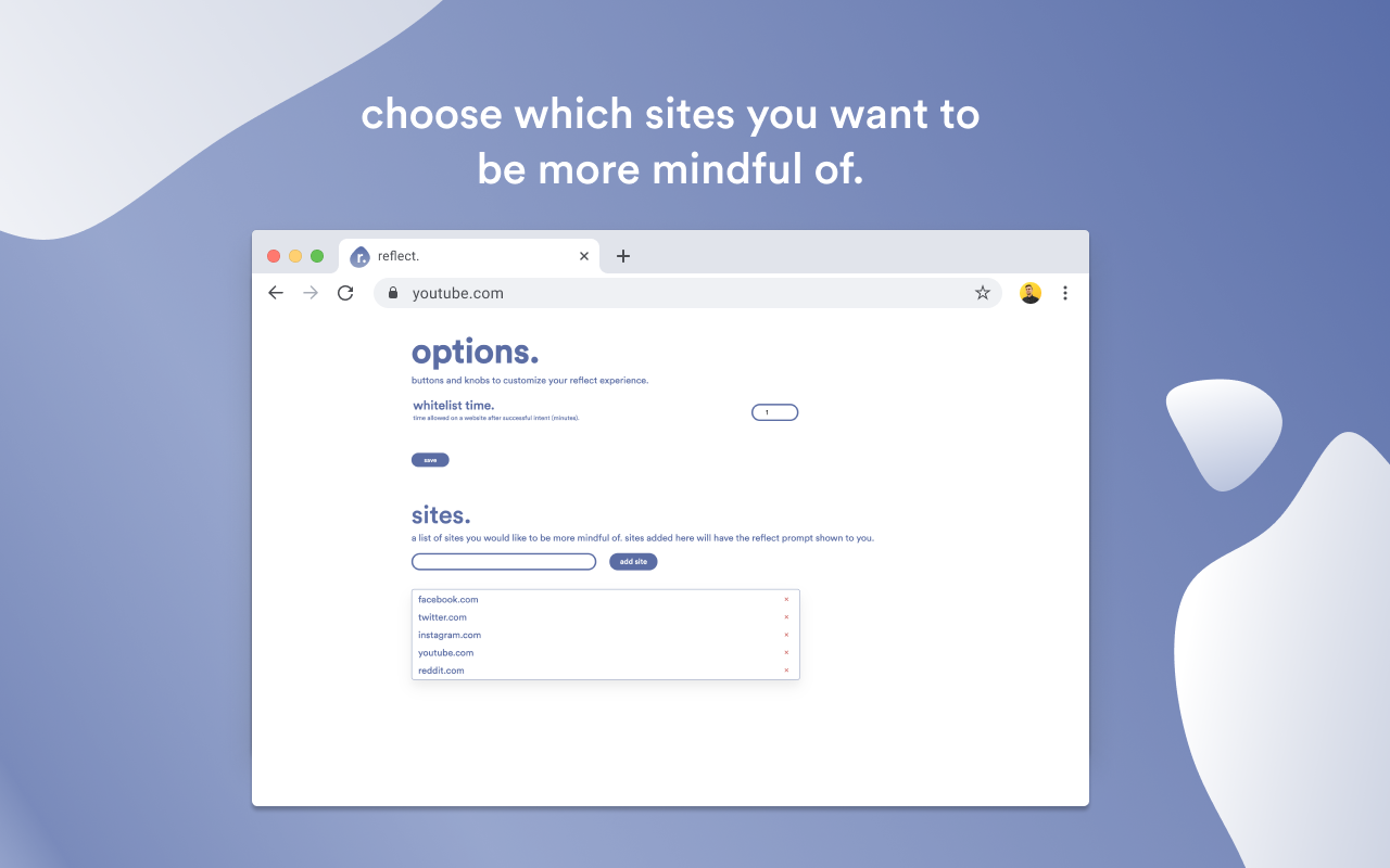 reflect. - a mindful website blocker Preview image 5