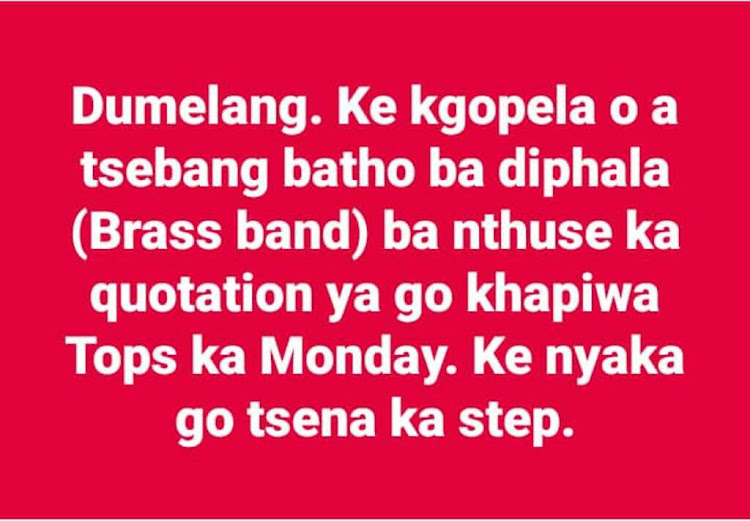 The user here is asking for referrals on where she or he could get the services of a brass band that would escort to a liquor store because they want to make a grand entrance with some dance moves.