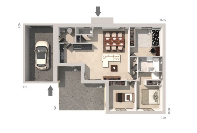  Vente Terrain + Maison - Terrain : 460m² - Maison : 91m² à Lédenon (30210) 