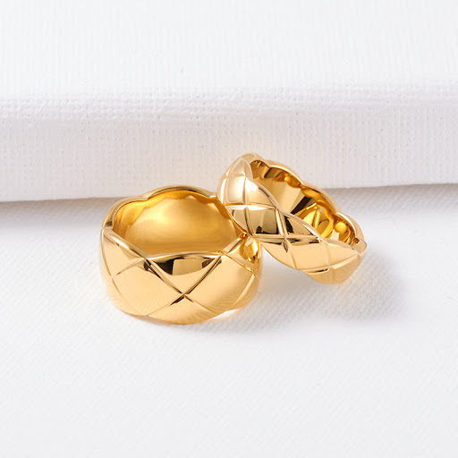 Title 5, Striped Rhombus Ring Wide for Men and Women. A ...