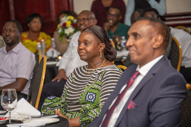 Kenyans living in Botswana in a meeting with Deputy President Rigathi Gachagua at the Avani Hotel in Gaborone on April 22, 2023