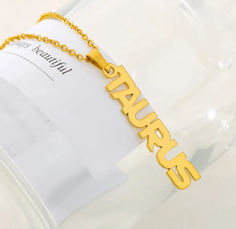 Stainless steel twelve constellation necklace