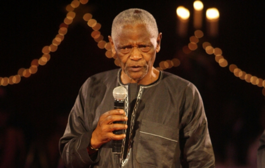 Winston Ntshona receiving the Lifetime Achievement Award during the fifth annual South African Film Television Awards ceremony on February 27, 2011 in Johannesburg, South Africa.