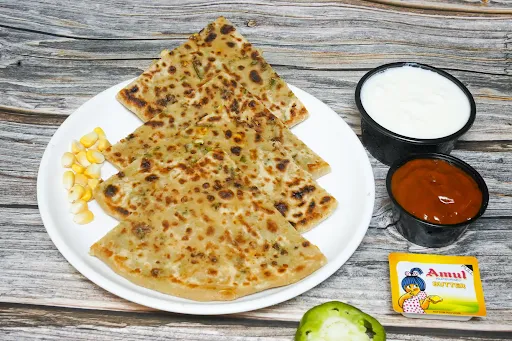 Jain Cheese Corn Capsicum Paratha