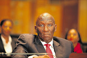 Suspended Police Commissioner Bheki Cele during yesterday's first day of the inquiry into his conduct.