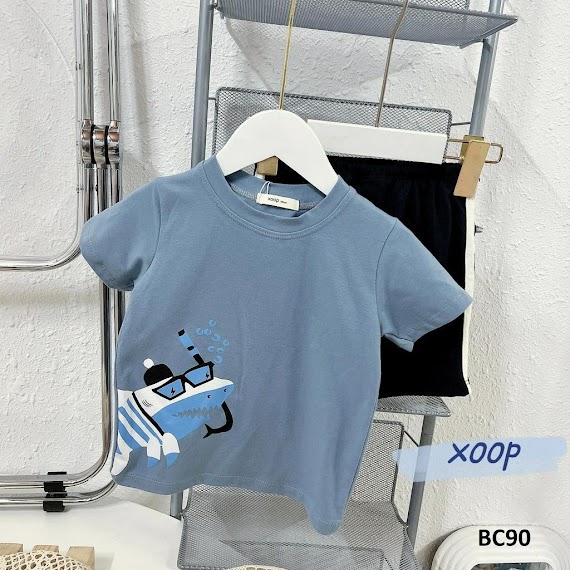 Đồ Bộ Cộc Tay Xoop Cotton 4 Chiều Xoop In Cá Mập Cho Bé Trai (12 - 24Kg) Bc90, Quần Áo Trẻ Em Shop Phúc Yến