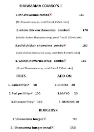 Mr. Shawarma menu 2