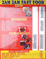 Zam Zam Fast Food menu 1