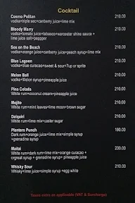 Sky Lounge menu 7