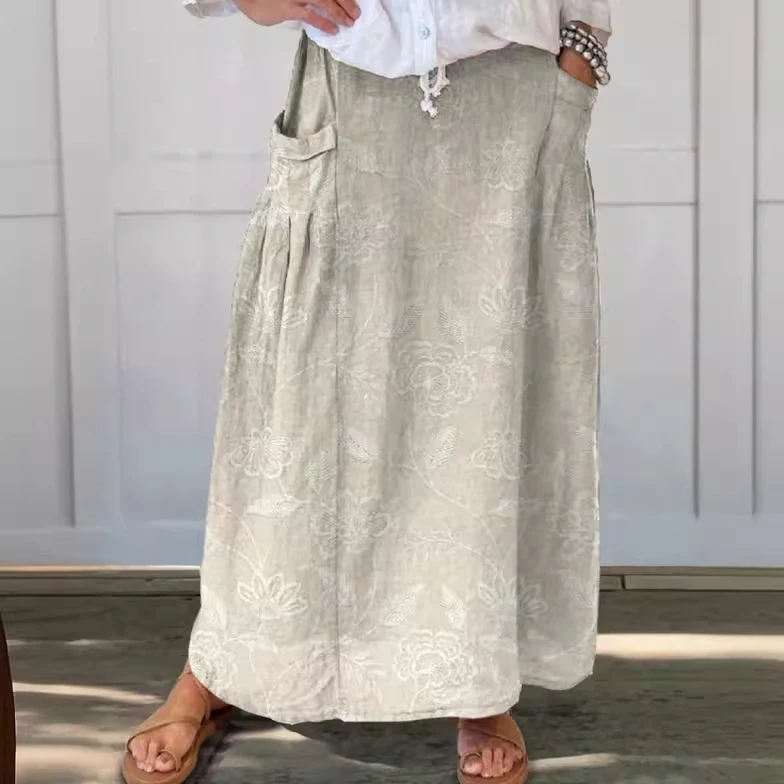 Dames Retro Elementen Print Rok Zomerse Stijl en Comfort De Rok Combineert Vintage en Modern Design Perfect voor Elke Gelegenheid Een Must-Have in Elke Garderobe