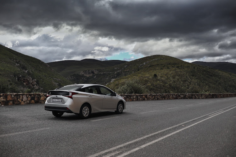 The Toyota Prius enjoying the scenery of the Little Karoo.