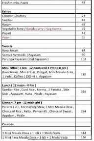 Malgudi Express menu 3