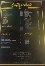 Cafe Exhale menu 1