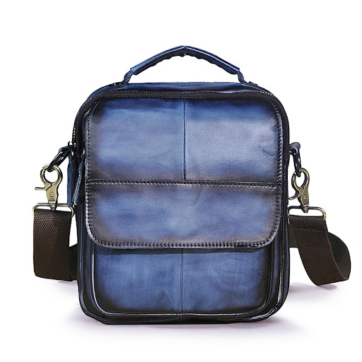 Title 2, Original Mens Leather Casual Messenger Tote Ba...