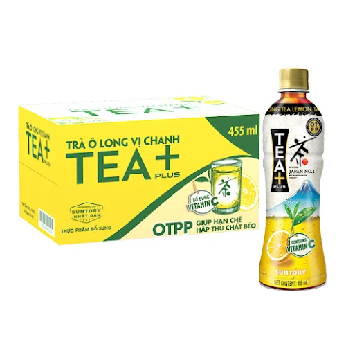 Thùng 24 chai Trà ô long vị chanh Tea 455ml