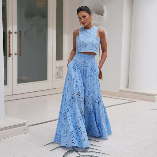 Title 2, Womens Elegance Sleeveless Embroidery Lace Lon...