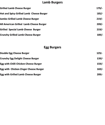 Omelette Area menu 