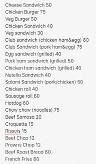 Mums Snacks menu 1