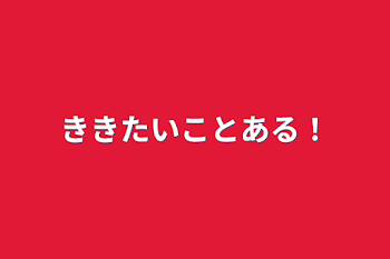 ききたいことある！