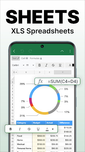 Screenshot Office - Word, Sheets, PDF