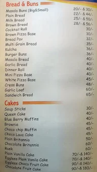 Model Bakery menu 3