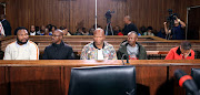 Senohe Matsoara, Teboho Lipholo, Buti Masukela, Tieho Frans Makhotsa and Natassja Jansen in the Bloemfontein magistrate's court. File photo.