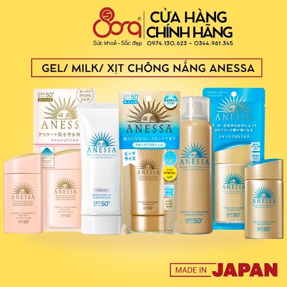 Kem Chống Nắng Anessa Perfect Uv Sunscreen Mild Milk/ Gel Nhật Bản 60Ml/90Gr