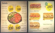 Subway menu 1